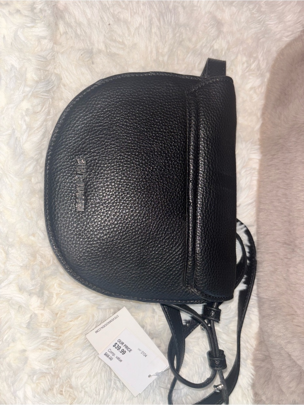 Steve Madden Black Pebbled Leather Crossbody